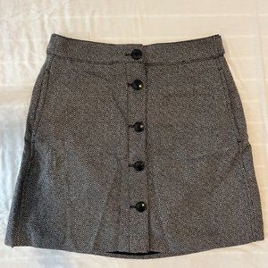 Madewell grey Button Front Mini Skirt